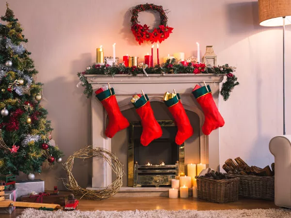 A Christmas inspired fireplace