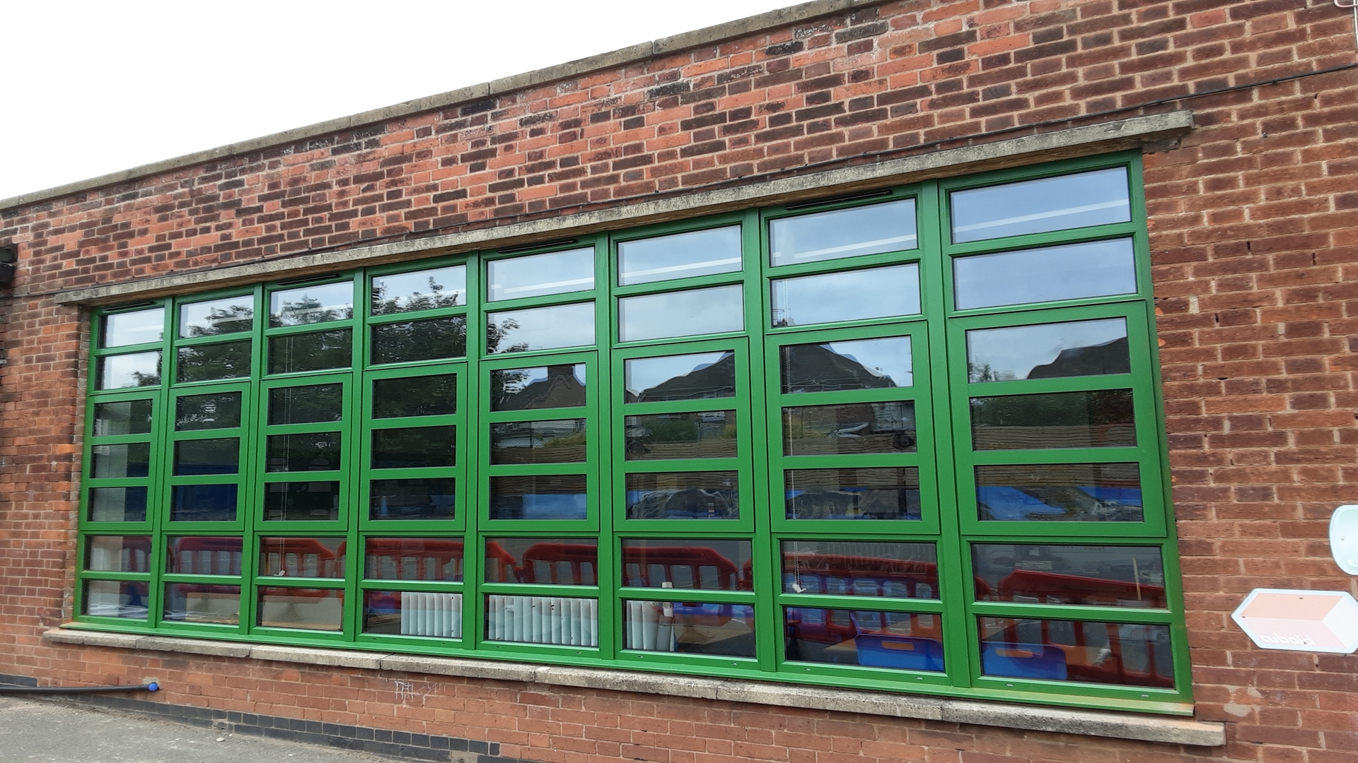 Emerald Green Thermal Aluminium Windows At A School In Leicester