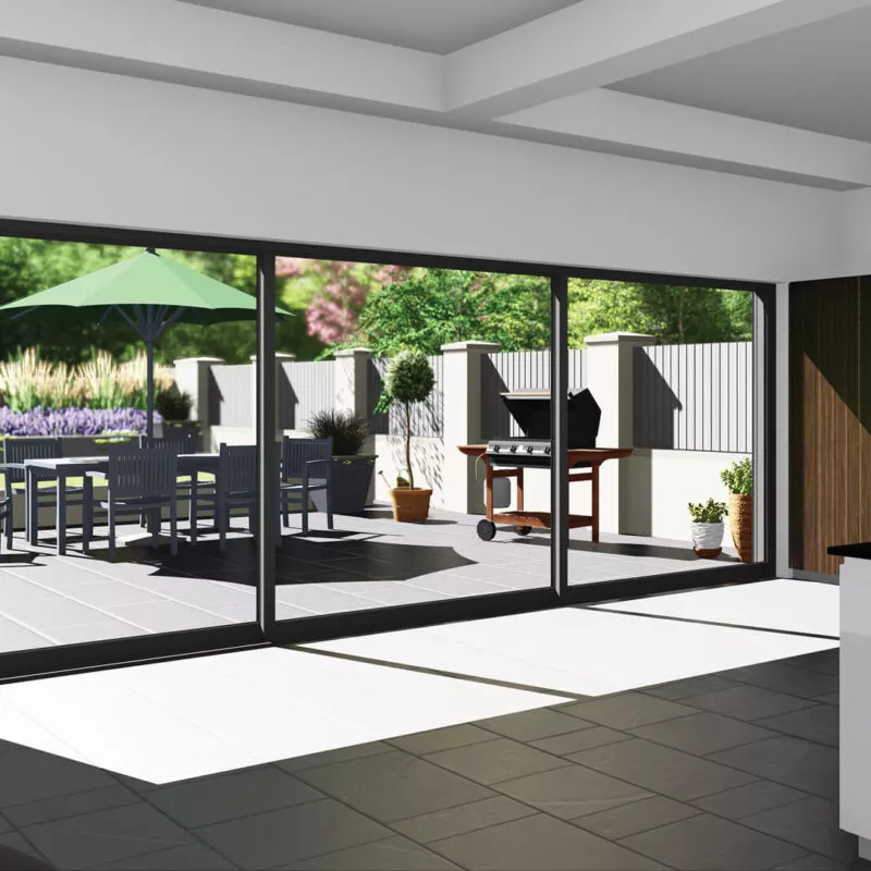 Triple Track Patio Doors - Closed